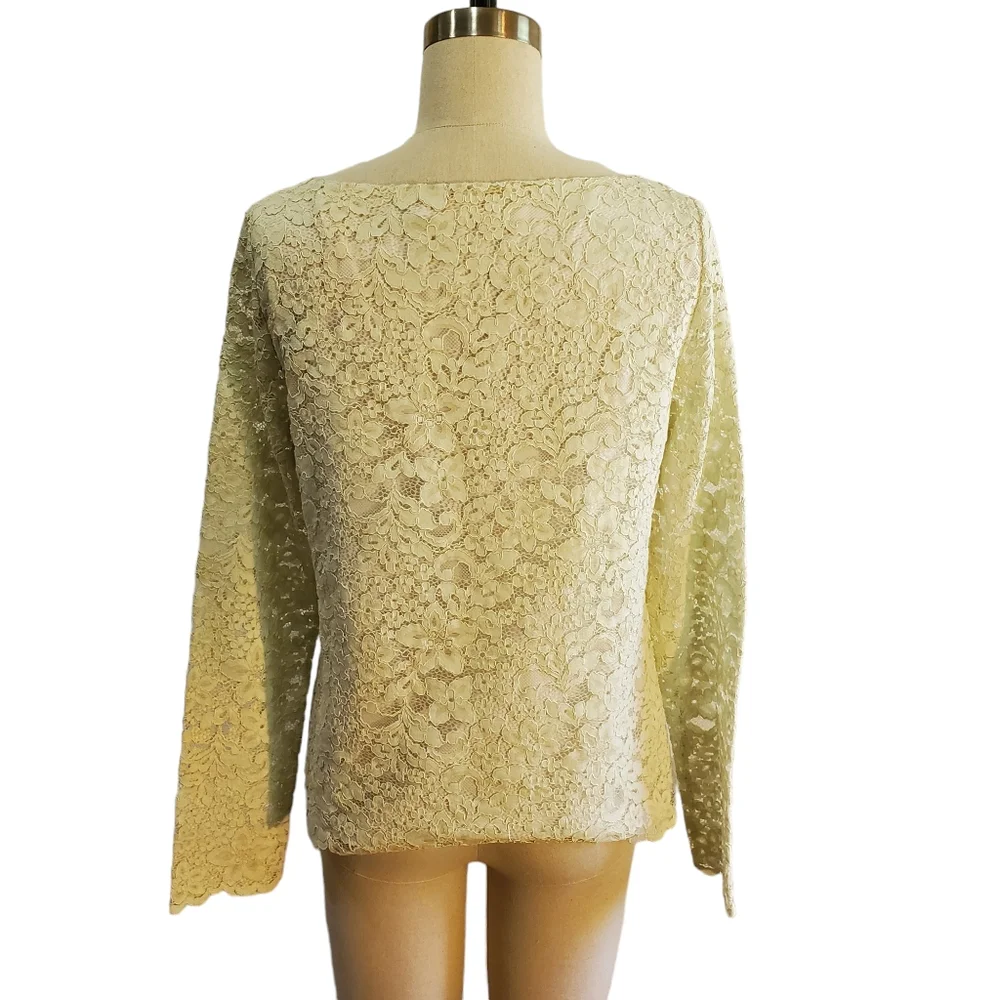 Tory‎ Burch Ivory Lace Fully Lined Blouse Size S
